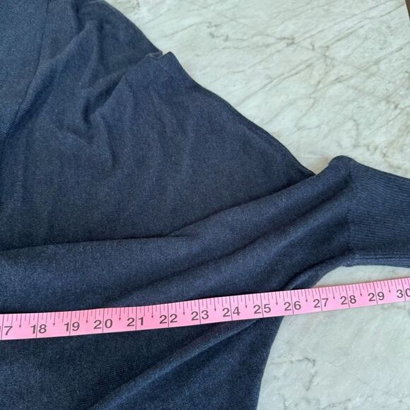 Ann Taylor navy blue cotton blend slouchy fit open front cardigan size S - Picture 7 of 8